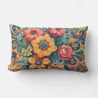 Gorgeous Bouquet of Flowers Lumbar Pillow