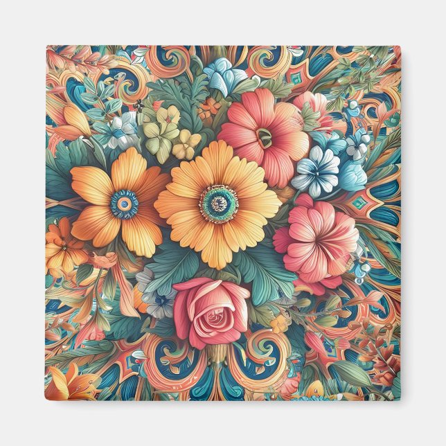 Gorgeous Bouquet of Flowers Magnet (Front)