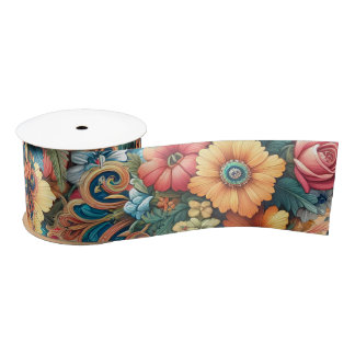 Gorgeous Bouquet of Flowers Satin Ribbon