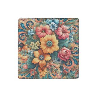 Gorgeous Bouquet of Flowers Stone Magnet