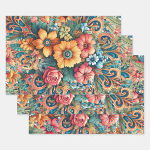 Gorgeous Bouquet of Flowers Wrapping Paper Sheets