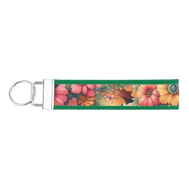 Gorgeous Bouquet of Flowers Wrist Keychain (Keys on Left)