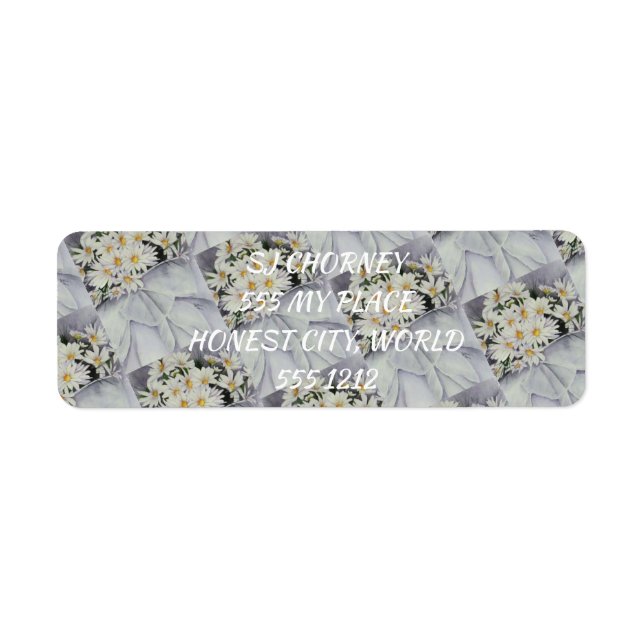 GORGEOUS BOUQUET OF WHITE DAISIES FLORAL LABEL (Front)