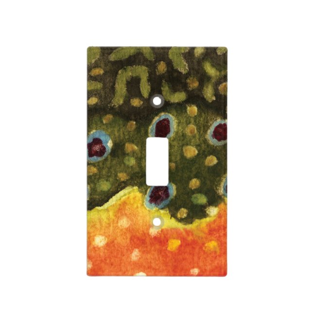 Gorgeous Brook Trout Fly Fishing Fisherman Angler Light Switch Cover (Front)