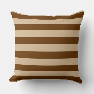 Gorgeous Brown and Tan Stripes Pattern Throw Pillow