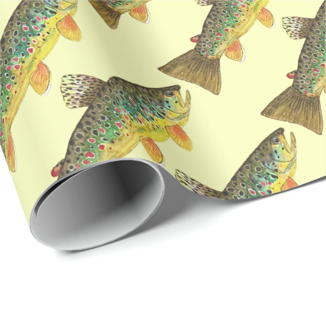 Gorgeous Brown Trout for Fly Fishing Guys and Gals Wrapping Paper (Roll Corner)