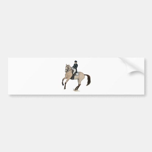 Gorgeous Buckskin Dressage Horse Art Bumper Sticker