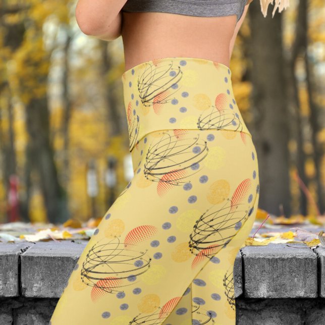Gorgeous Buff Atomic Vortex Pattern Yoga Capri Leggings (Buff Atomic Vortex)