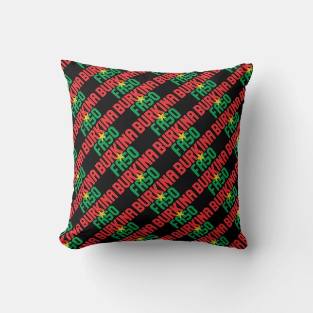Gorgeous Burkina Faso National Flag Throw Pillow (Front)