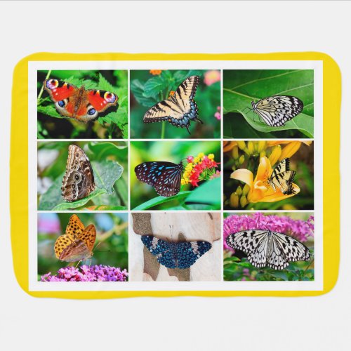 Gorgeous Butterflies Collage 9 Photos Baby Blanket