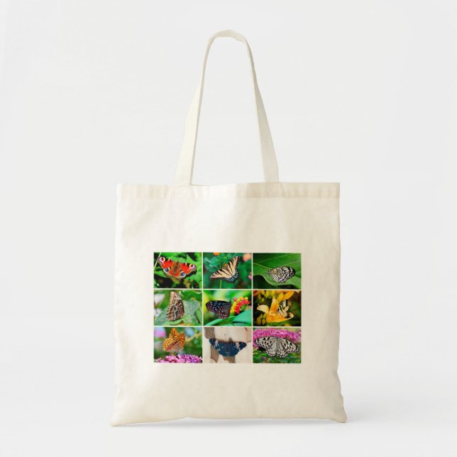 Gorgeous Butterflies Collage, 9 Photos Tote Bag (Front)