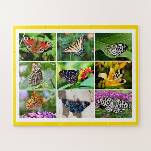 Gorgeous Butterflies Photo Collage, Age 5, 56 Pcs Jigsaw Puzzle (Horizontal)
