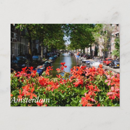 Gorgeous Canal View of Amsterdam Postcard