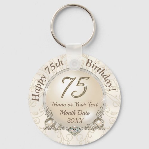 Gorgeous Cheap 75th Birthday Party Favors for Her Keychain