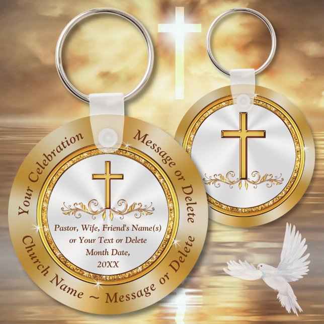 Gorgeous Cheap, Church Souvenirs for Anniversary,  Keychain (Christian Party Favors. Personalized, Church Anniversary Party Favors. Inexpensive church gifts.)