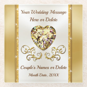Gorgeous, Cheap Wedding Gift Ideas, Personalized Glass Coaster