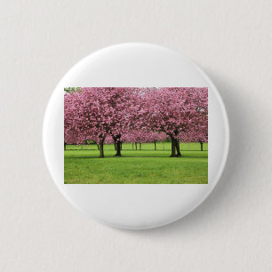 GORGEOUS CHERRY FLORAL PINBACK BUTTON