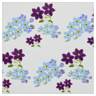 Gorgeous Chic Elegant Forget-Me-Not Floral Pattern Fabric