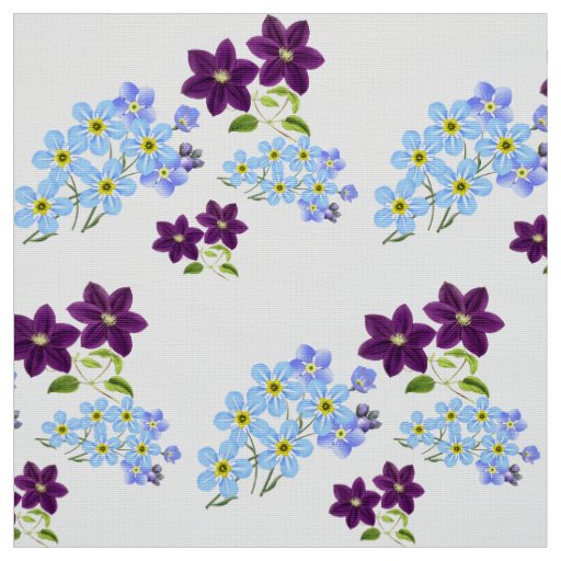 Gorgeous Chic Elegant Forget-Me-Not Floral Pattern Fabric
