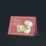 Gorgeous Chic White Rose Floral Bouquet Birthday  Card<br><div class="desc">Beautiful bunch of white rose flowers with gold centers against a blush delicately textured color background. The birthday greeting text uses a gorgeous modern script font in white to match the color of the white roses. The flowers cover the front of this card which can be used as a thank...</div>