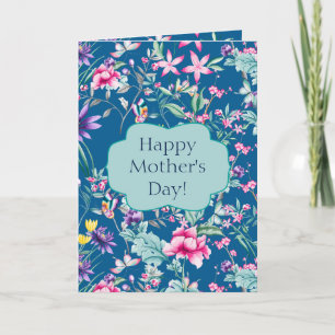 Gorgeous Chinoiserie Floral Pattern Mother's Day Card