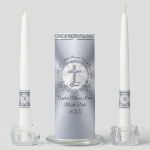 Gorgeous Christian Personalized Unity Candle Set