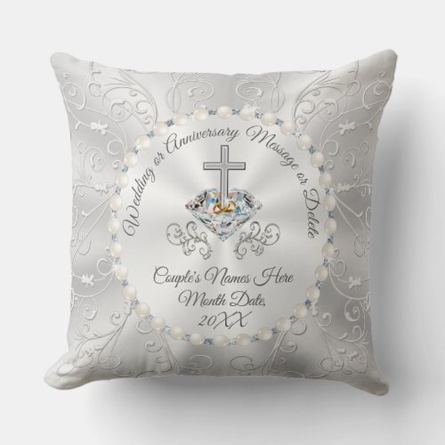 Gorgeous Christian Wedding Gifts or Anniversary Throw Pillow