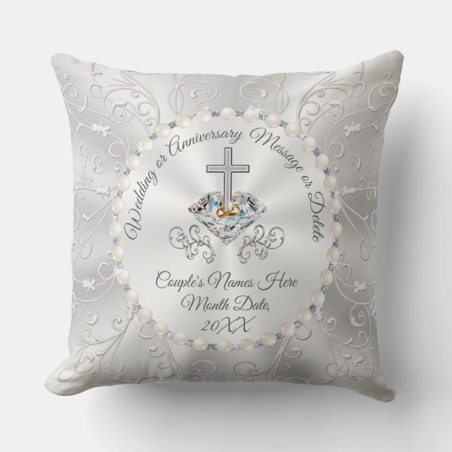 Gorgeous Christian Wedding Gifts or Anniversary Throw Pillow (Front)