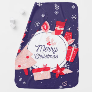 Gorgeous Christmas Snowflakes Baby Blanket