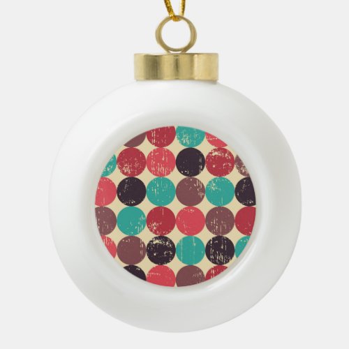 Gorgeous Circle Pattern Wallpaper Ceramic Ball Christmas Ornament
