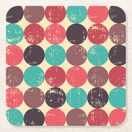 Gorgeous Circle Pattern Wallpaper Square Paper Coaster