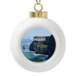 Gorgeous Cliffs of Moher Ceramic Ball Christmas Ornament