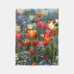 Gorgeous Colored Tulips Fleece Blanket