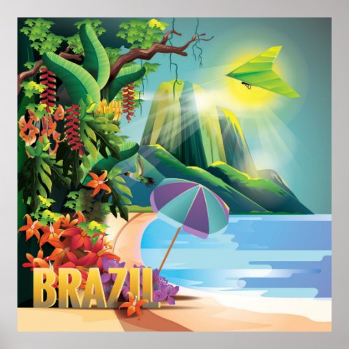 Gorgeous Colorful Brazil Poster