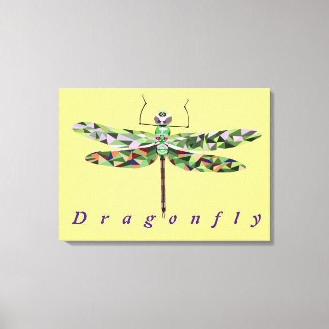 Gorgeous Colorful Dragonfly Wrapped Canvas (Front)