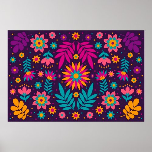 Gorgeous Colorful Folk art poster