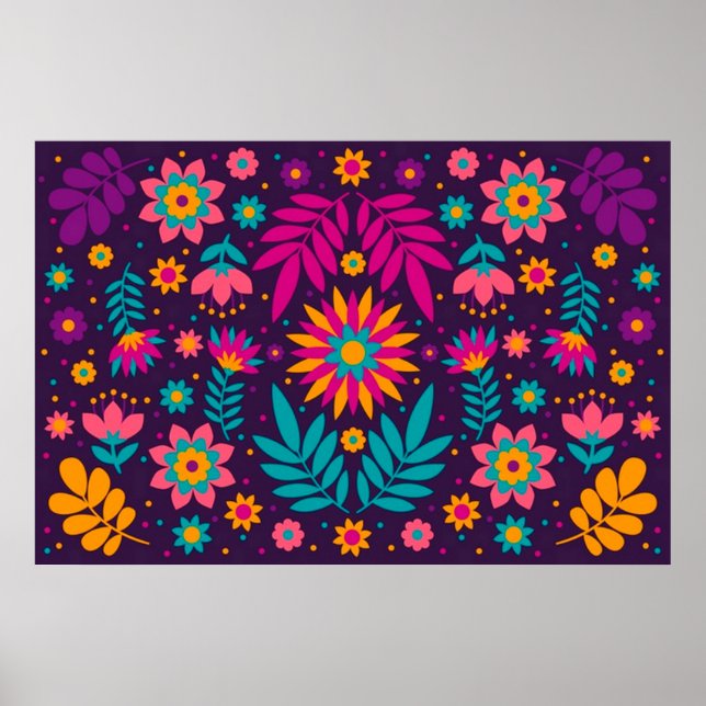 Gorgeous Colorful Folk art poster (Front)