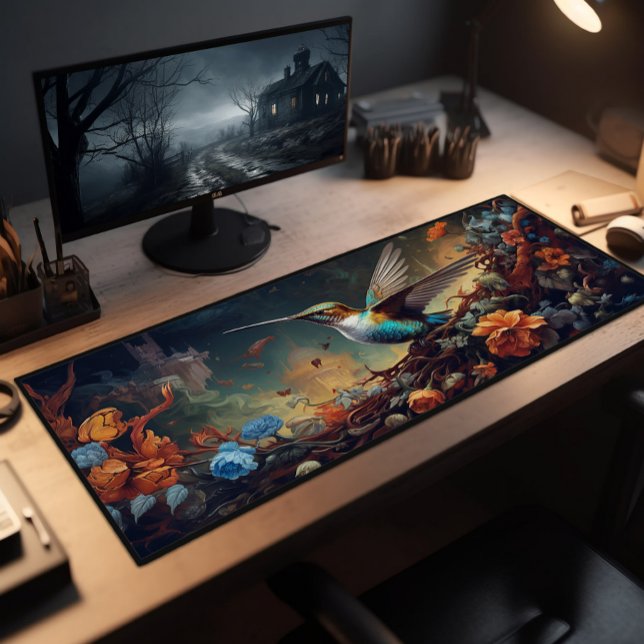 Gorgeous Colorful Hummingbird Desk Mat (Creator Uploaded)