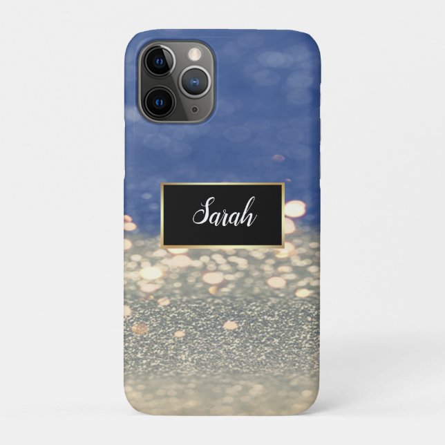 Gorgeous Cool Blue And White Sequins  Case-Mate iPhone Case (Back)