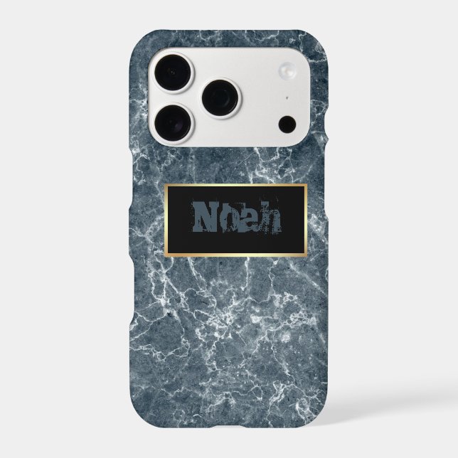 Gorgeous Cool Dark Blue Marble Iphone Case (Back)