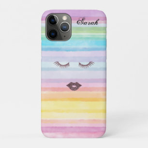 Gorgeous Cool Rainbow Faux Lashes  iPhone 11 Pro Case