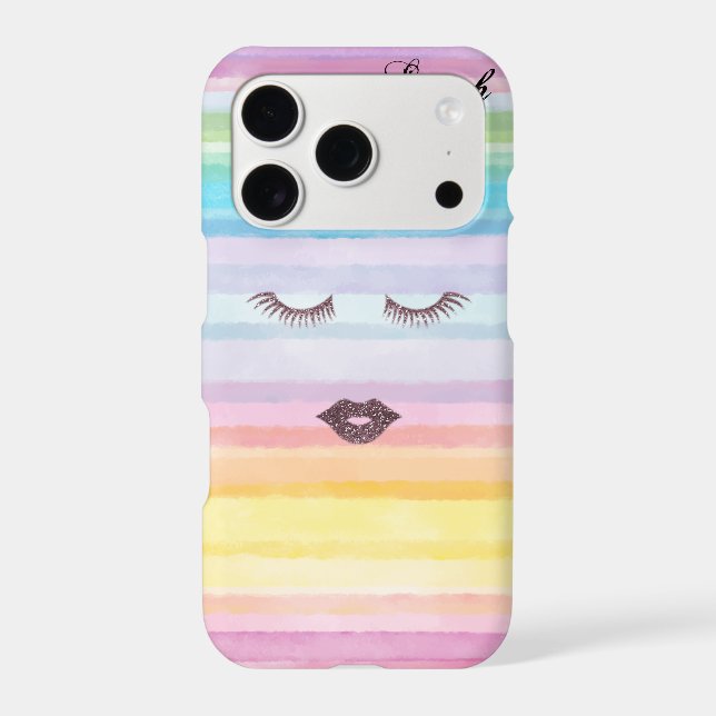 Gorgeous Cool Rainbow Faux Lashes  Iphone Case (Back)