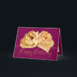 Gorgeous Cream Peony Chic Floral Bouquet Birthday Card<br><div class="desc">Gorgeous cream-colored peonies form a stunning floral bouquet against a deep cranberry color background. The birthday greeting text uses an attractive script typography font. The flowers cover the front of this card which can be used as a thank you card, a birthday card, or any other card of your choice....</div>