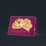 Gorgeous Cream Peony Chic Floral Bouquet Birthday Card<br><div class="desc">Gorgeous cream-colored peonies form a stunning floral bouquet against a deep cranberry color background. The birthday greeting text uses an attractive script typography font. The flowers cover the front of this card which can be used as a thank you card, a birthday card, or any other card of your choice....</div>