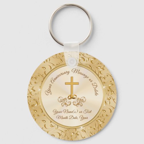 Gorgeous Cross Christian Anniversary Party Favors Keychain