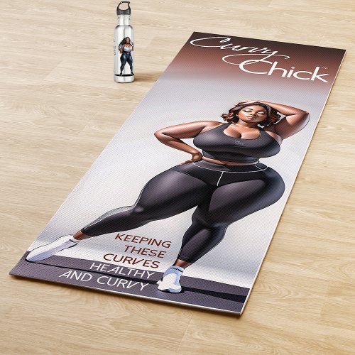 Gorgeous Curvy Black Woman Yoga Mat