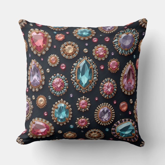 Gorgeous cushions filled with jewels. (Front)