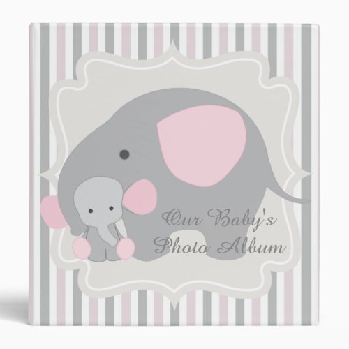 Gorgeous Custom Baby Pink Elephant Photo album Binder