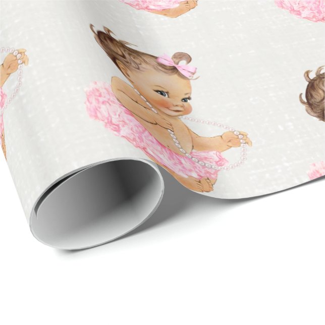Gorgeous Custom Personalized Baby Shower Gift Wrapping Paper (Roll Corner)