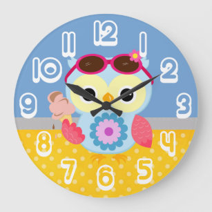 Gorgeous Custom Summer Owl Gift Large Clock